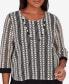 Women's Opposites Attract Striped Texture Top with Necklace
