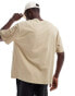 ONLY & SONS oversize t-shirt with crochet pocket in light brown