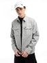 Fred Perry zip overshirt in light grey