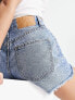 Cotton On high waist mom rip denim shorts in blue