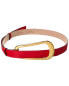 Michael Kors Collection Organic Buckle Loop Leather Belt Women's Red Xs