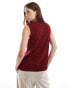 Фото #5 товара ASOS DESIGN knitted waistcoat in burgundy