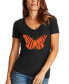 ფოტო #1 პროდუქტის Women's Word Art Butterfly V-Neck T-Shirt