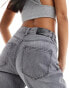 Фото #2 товара Stradivarius wide leg dad jean in washed grey