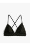 Фото #1 товара Criss Cross Lacy Triangle Bralette Bikini Top