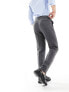 ASOS DESIGN smart slim trouser in dark grey polka dot herringbone