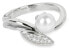 Elegant silver ring with zircons and bead SC215