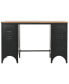 Фото #3 товара Double Pedestal Desk Solid Fir wood and Steel 47.2"x19.7"x29.9"