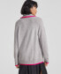 ფოტო #2 პროდუქტის Women's Cashmere Tipped Shawl-Collar Boyfriend Cardigan, Created for Macy's