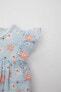 Kız Bebek Çiçekli Kısa Kollu Poplin Elbise C2413A524SM
