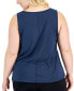 Фото #2 товара Plus Size Solid Essentials Crewneck Tank Top, Created for Macy's