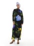 Фото #1 товара ASOS DESIGN chiffon maxi dress in blurred floral print