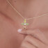 Gold-plated women´s necklace Cross with Harmony crystals A4691-20DG