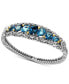 ფოტო #1 პროდუქტის EFFY® Ocean Bleu London Blue Topaz (7-1/2 ct. t.w.) and Swiss Blue Topaz (5-1/8 ct. t.w.) Bracelet in Sterling Silver and 18k Gold