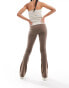 adidas Originals rib flared leggings in brown