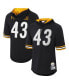 Фото #4 товара Men's Troy Polamalu Black Pittsburgh Steelers Retired Player Mesh Name and Number Hoodie T-shirt