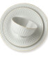 Фото #2 товара French Perle Groove Blue 12 Pc. Dinnerware Set, Service for 4, Created for Macy's