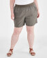 Фото #3 товара Plus Size Mid Rise Pull-On Shorts, Created for Macy's