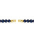 ფოტო #3 პროდუქტის Men's Marine Star Blue Freshwater Pearl (8mm) & Diamond (1/5 ct. t.w.) Beaded Bracelet in 14k Gold-Plated Sterling Silver