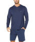 Men's Soft, Breathable Long Sleeve Henley Pajama Shirt