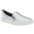 Фото #2 товара Sperry Crest Twin Gore Metallic Slip On Womens Silver Sneakers Casual Shoes STS