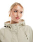 Vero Moda Tall coated rain jacket with hood in stone