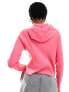 Monki knitted zip through cardigan with hood in pink