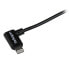 Фото #6 товара StarTech.com 2 m (6 ft.) USB to Lightning Cable - Right Angle iPhone / iPad / iPod Charger Cable - 90 Degree Lightning to USB Cable - Apple MFi Certified - Black - 2 m - Lightning - USB A - Male - Male - Black