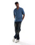 Abercrombie & Fitch short sleeve seersucker stripe shirt relaxed fit in mid blue