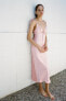 Фото #1 товара Атласное платье с вырезом ZARA