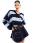 Фото #2 товара AllSaints Lou cropped v neck jumper in blue