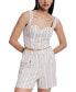 ფოტო #4 პროდუქტის Women's Striped Linen Blend Shorts