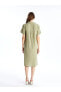 Фото #7 товара LCWAIKIKI Classic Gömlek Yaka Düz Kısa Kollu Oversize Kadın Elbise