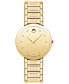 ფოტო #1 პროდუქტის Sapphire Women's Swiss Diamond (1/20 ct. t.w.) Gold-Tone PVD Bracelet Watch 28mm