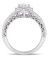 ფოტო #3 პროდუქტის Certified Diamond (1/2 ct. t.w.) Heart-Shape Halo Engagement Ring in 14k White Gold