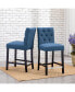 Linen Fabric Tufted Counter Stool (Set of 2)