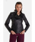 ფოტო #1 პროდუქტის Women's Leather Jacket, Cracked Aging, Black