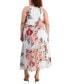 Фото #2 товара Plus Size Printed U-Neck Sleeveless Dress