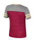 Фото #2 товара Big Girls Garnet, Heather Gray Florida State Seminoles Summer Striped V-Neck T-shirt