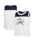 Women's White Distressed Notre Dame Fighting Irish Premier Zoey Waist Length Tank Top