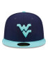 Фото #4 товара Men's Navy, Light Blue West Virginia Mountaineers 59FIFTY Fitted Hat