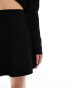 Stradivarius knitted mini skirt co-ord in black Черный, M - фото #3