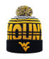 Men's Navy and Gold West Virginia Mountaineers Colossal Cuffed Knit Hat with Pom