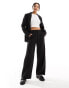 Vila Petite mix and match high waist wide leg trouser co-ord in black