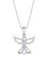 ფოტო #1 პროდუქტის Cubic Zirconia Angel Pendant Necklace in Silver Plate