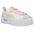 Puma Mayze Leather Pop Platform Womens Green, Grey, Pink, White Sneakers Casual