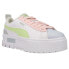 Фото #2 товара Puma Mayze Leather Pop Platform Womens Green, Grey, Pink, White Sneakers Casual