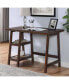 Contemporary Wood Writing Desk with Storage, Espresso