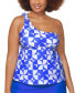 ფოტო #1 პროდუქტის Trendy Plus Size Marita One-Shoulder Tankini Top