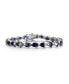 Sterling Silver Blue Cubic Zirconia Pear-cut Bracelet